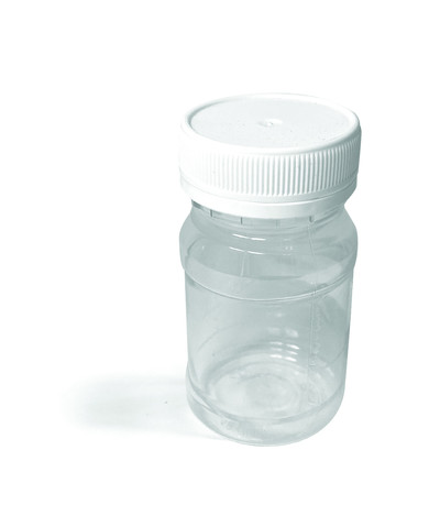 125gm (100ml) Clear Round Polyjar & White Lid