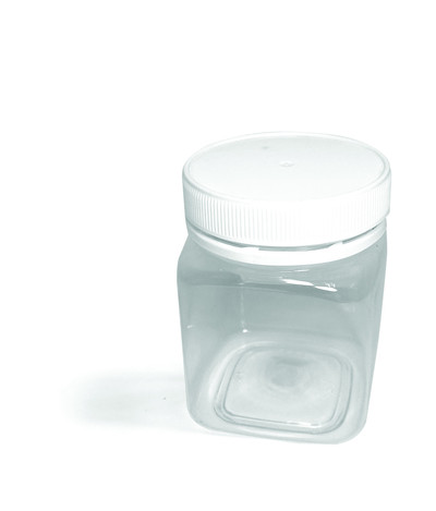 250gm (200ml) Clear SQ P/Jar & White Lid