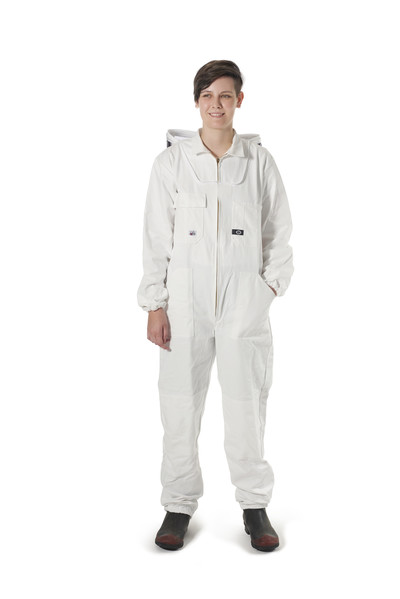 Women's Bee Suit with Folding Hood (White)